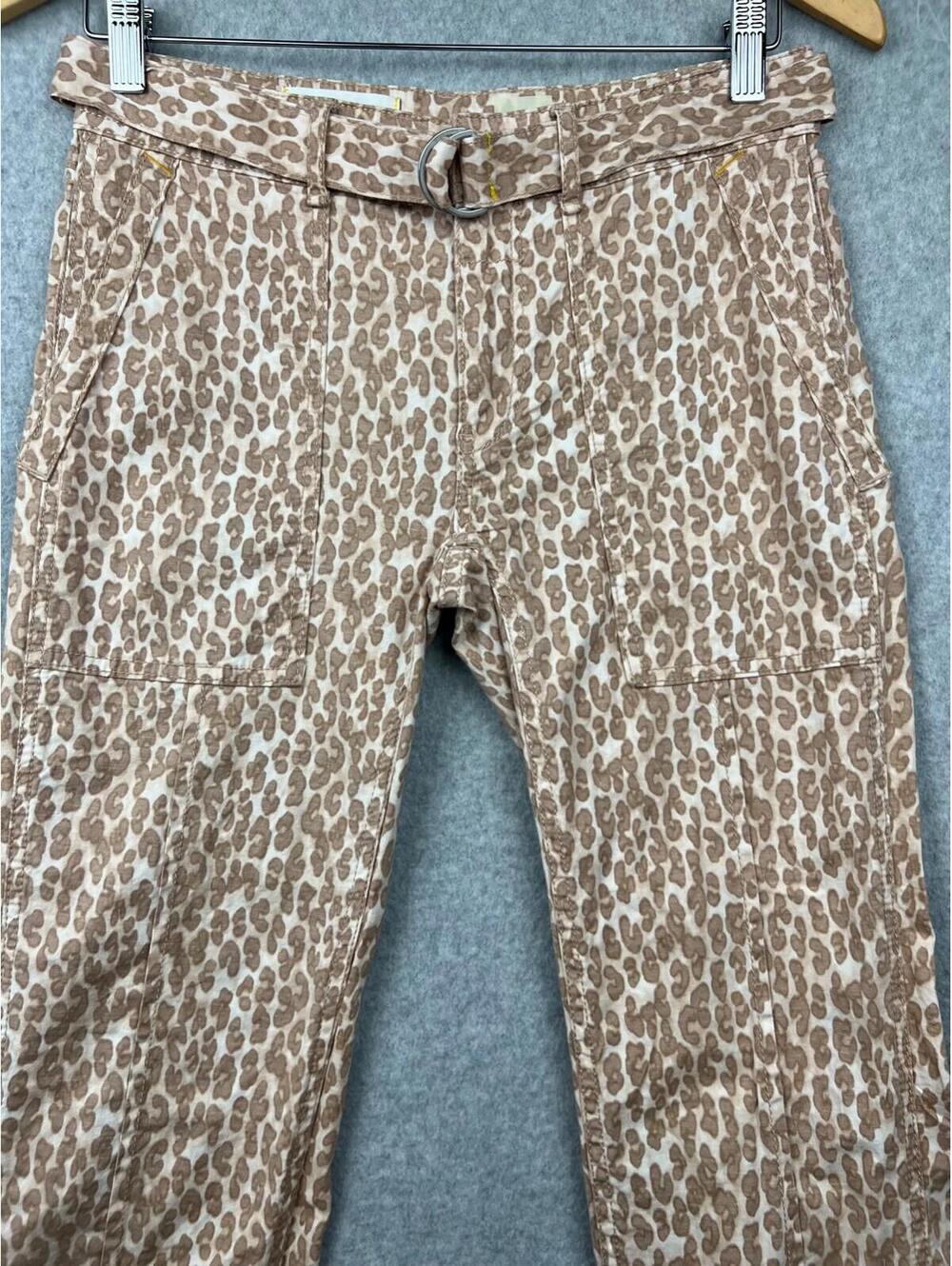 Anthropologie Womens The Wanderer Animal Print Pants Slim Straight Brown Size 25 - Picture 3 of 10